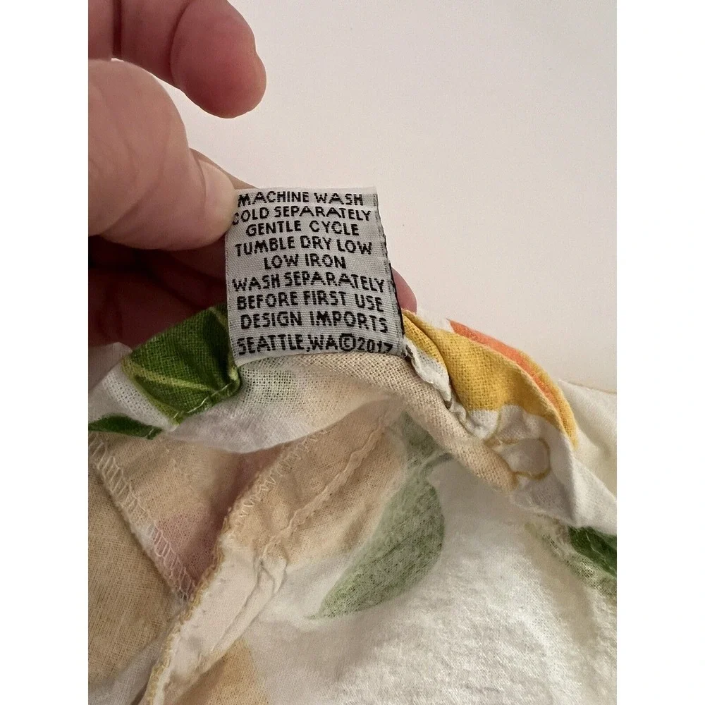 DII Vtg Style Adjustable Apron W/ Ruffles & Pockets-Lemon Lime &‎ Orange Design